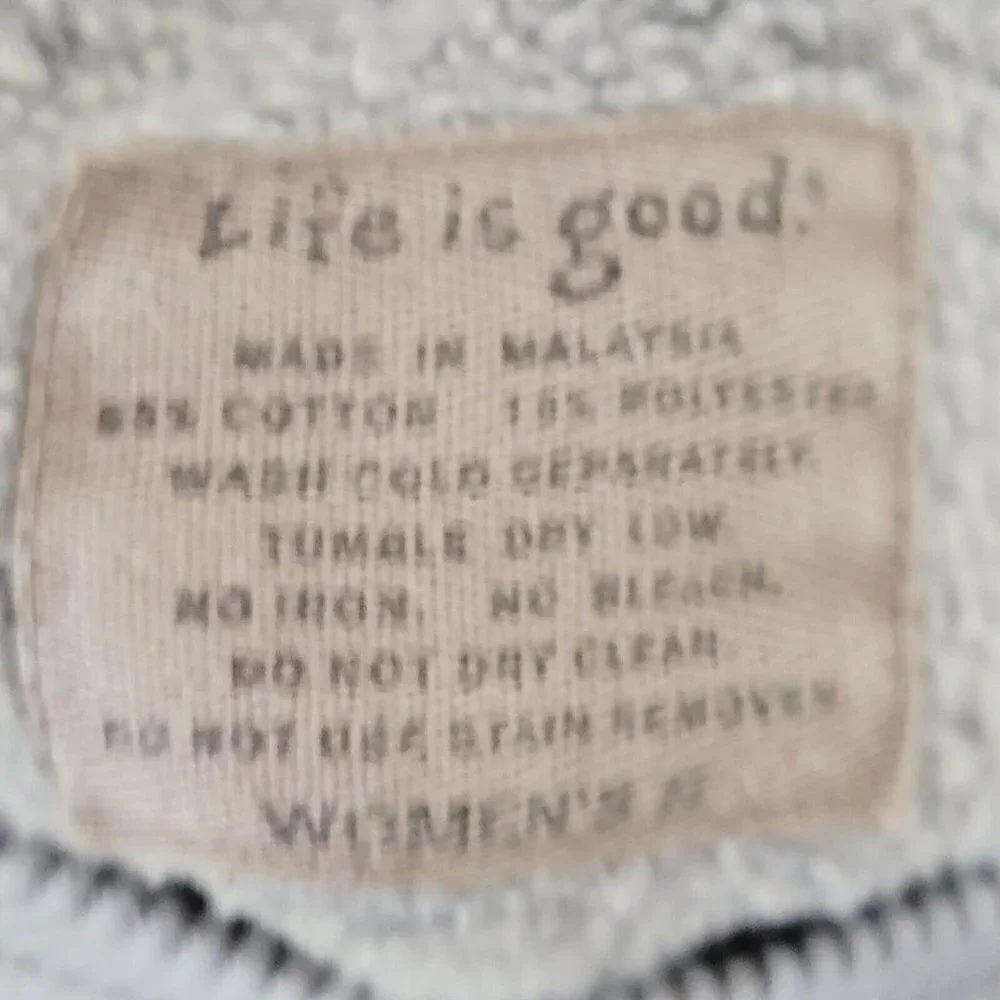 Life Is Good Sz Small Sweatshirt Gray Fleece Lined Crewneck Manufacturer Fading - Picture 6 of 7